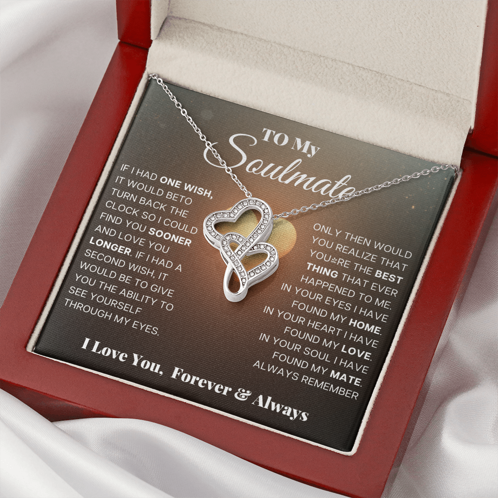 Heart To Heart Necklace for Soulmate White / Yellow Gold Luxury Pendant in Premium Gift Box with Romantic Card Inset