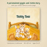 Personalised Tickly Toes children's book hardcover with your child's name