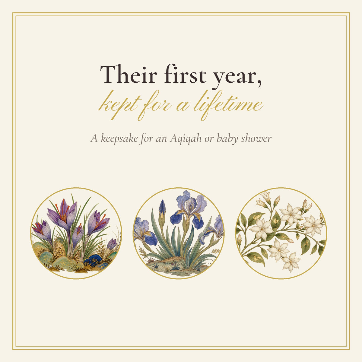 Their first year, kept for a lifetime: a keepsake for an Aqiqah or baby shower