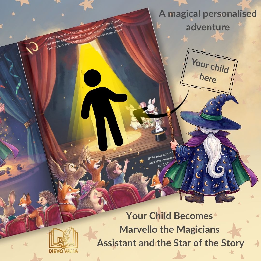 Front cover of The Magnificient Marvello personalised book starring your child