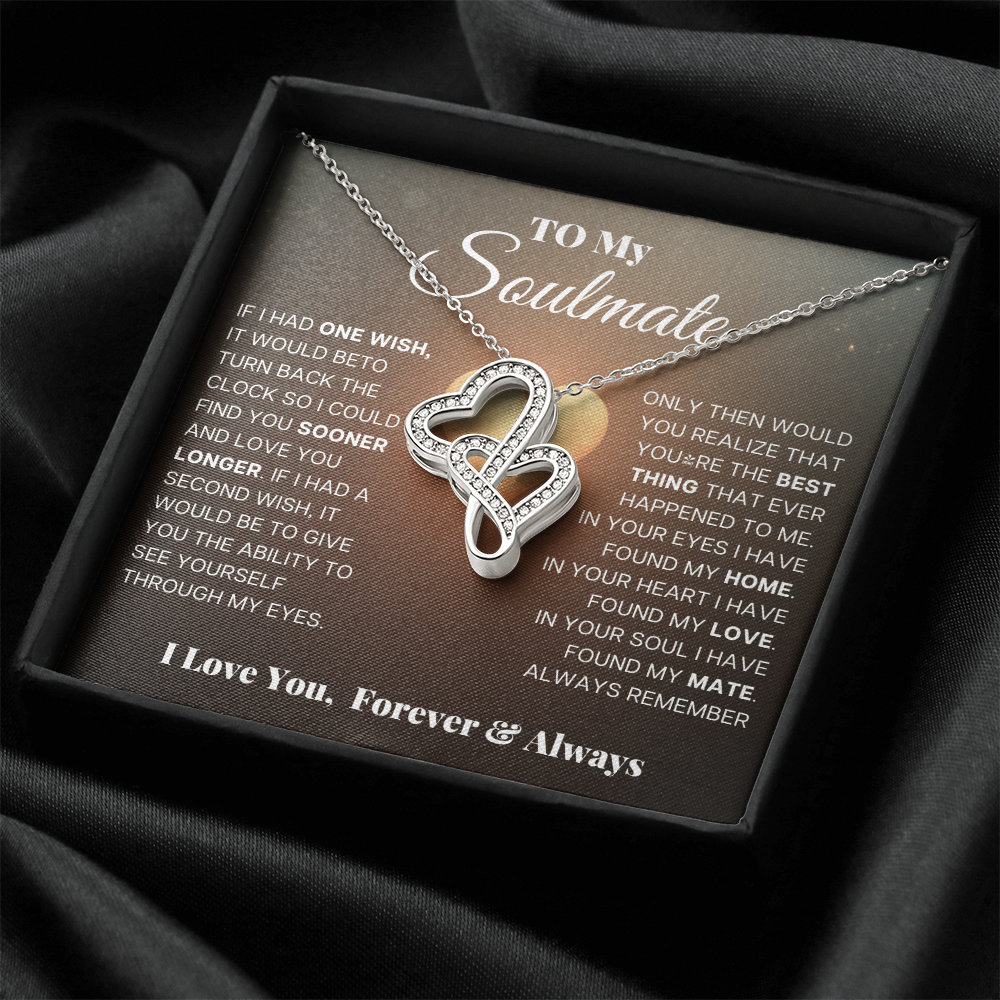 Heart To Heart Necklace for Soulmate White / Yellow Gold Luxury Pendant in Premium Gift Box with Romantic Card Inset
