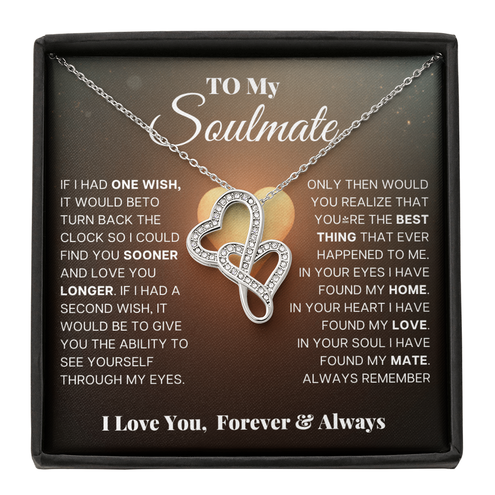 Heart To Heart Necklace for Soulmate White / Yellow Gold Luxury Pendant in Premium Gift Box with Romantic Card Inset