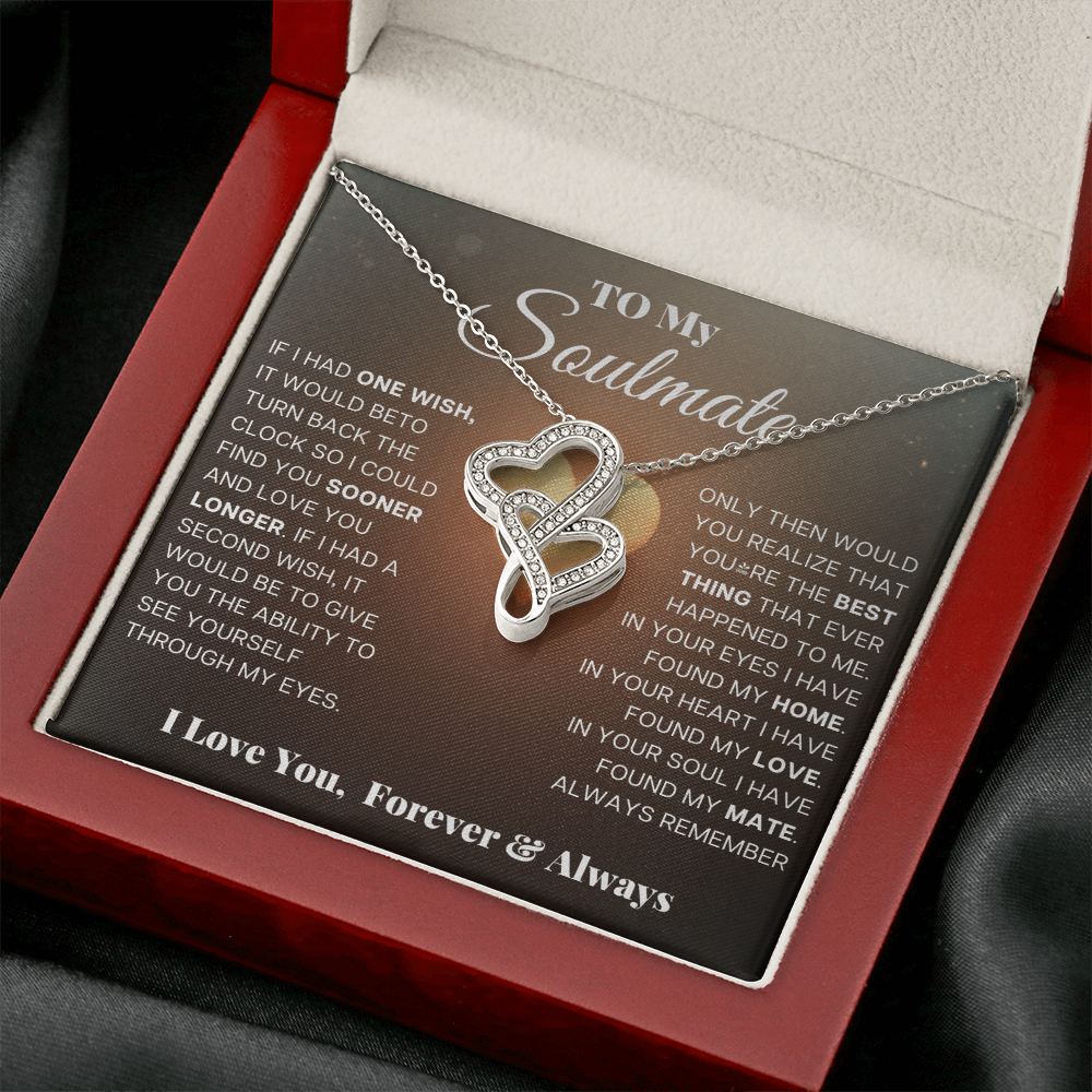 Heart To Heart Necklace for Soulmate White / Yellow Gold Luxury Pendant in Premium Gift Box with Romantic Card Inset