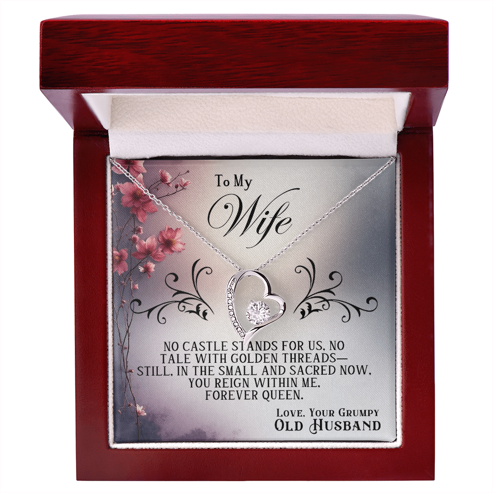 Forever Love Necklace Premium Quality For Wife White or Yelllow Gold in Luxury Gift Box Grumpy Old Husband