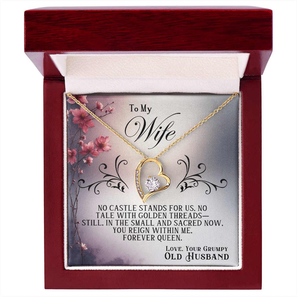 Forever Love Necklace Premium Quality For Wife White or Yelllow Gold in Luxury Gift Box Grumpy Old Husband