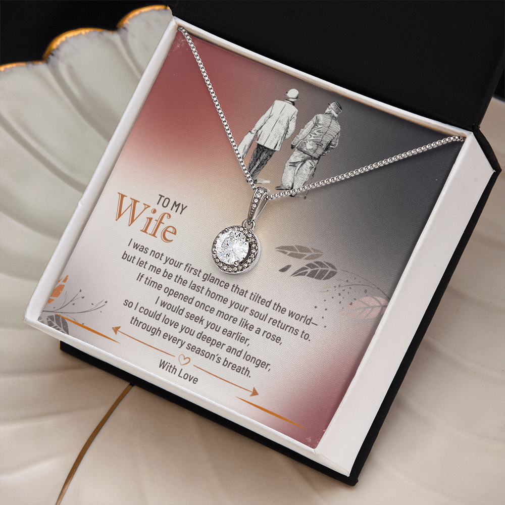 Eternal hope Necklace for Wife in White Gold Premium Quality Gift Box with Deeply Romantic Card Inset