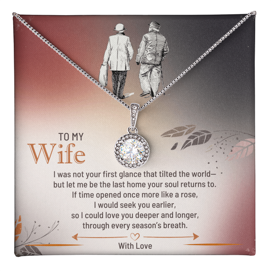 Eternal hope Necklace for Wife in White Gold Premium Quality Gift Box with Deeply Romantic Card Inset