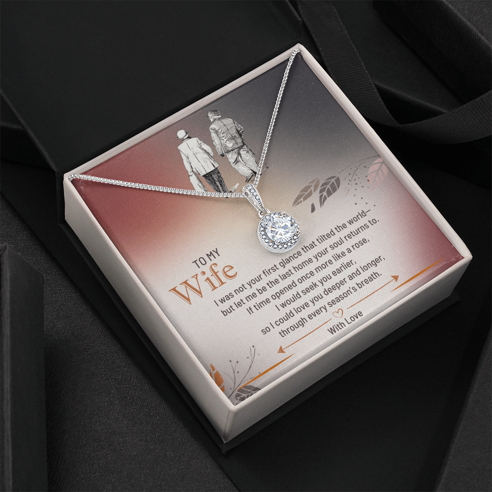Eternal hope Necklace for Wife in White Gold Premium Quality Gift Box with Deeply Romantic Card Inset