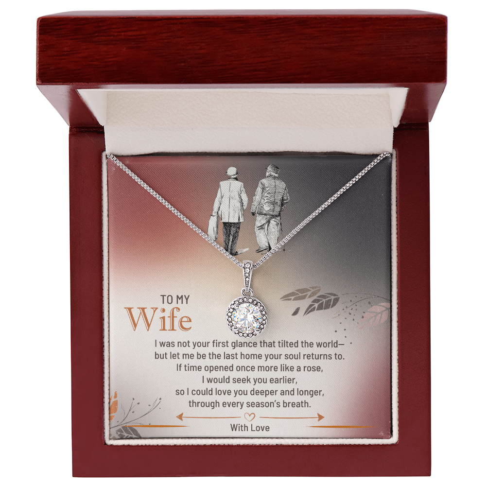 Eternal hope Necklace for Wife in White Gold Premium Quality Gift Box with Deeply Romantic Card Inset
