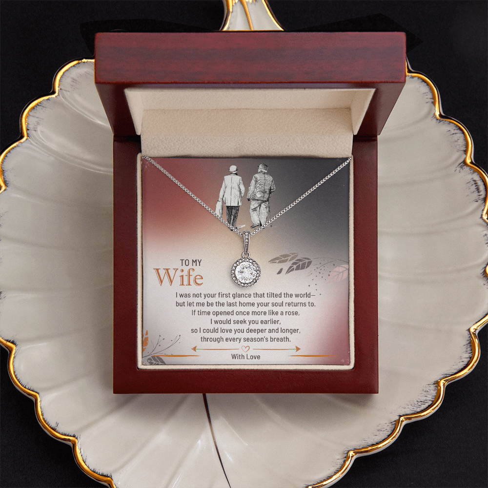 Eternal hope Necklace for Wife in White Gold Premium Quality Gift Box with Deeply Romantic Card Inset