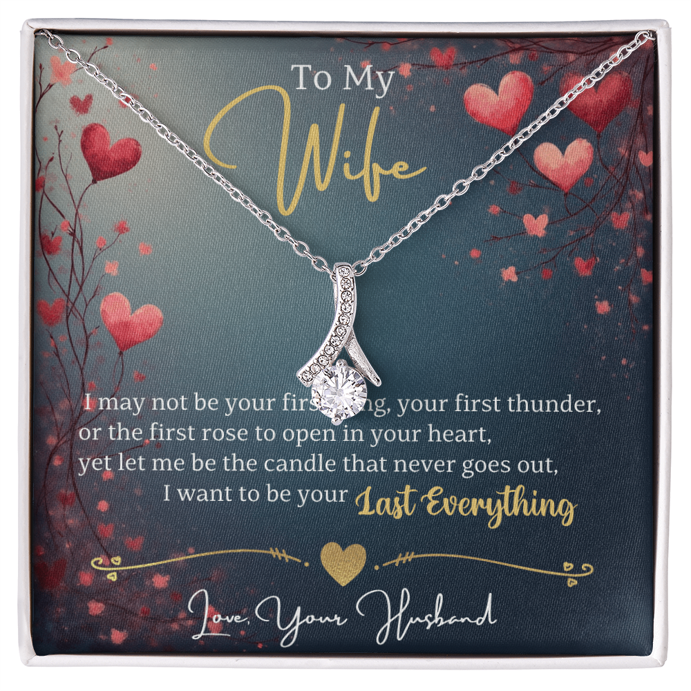 Alluring Beauty Necklace for Wife In White/Yellow Gold Premium Quality Gift Box Romantic Card Inset