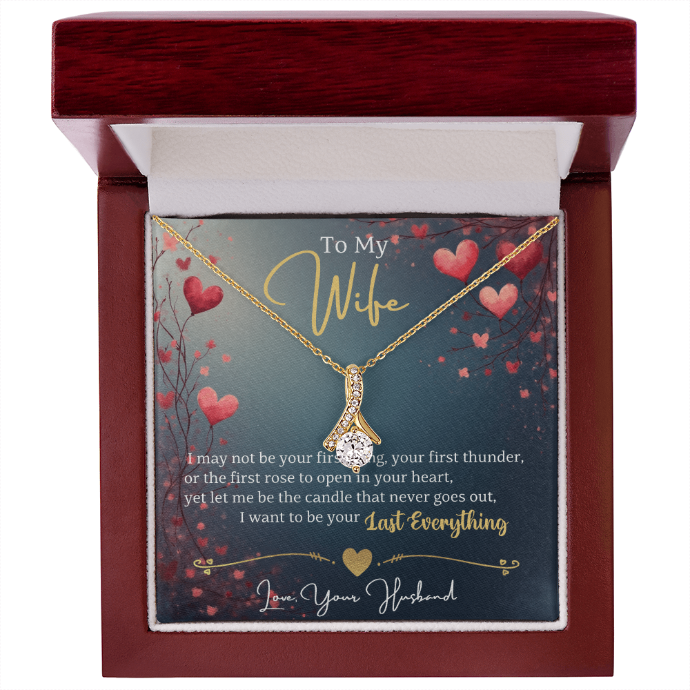 Alluring Beauty Necklace for Wife In White/Yellow Gold Premium Quality Gift Box Romantic Card Inset