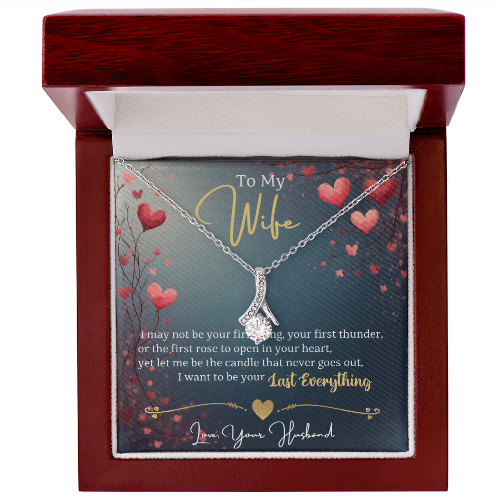 Alluring Beauty Necklace for Wife In White/Yellow Gold Premium Quality Gift Box Romantic Card Inset