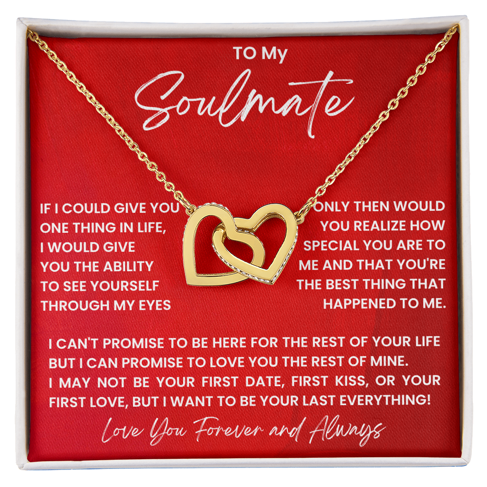 My Soulmate Interlocking Hearts Yellow and White Gold with LED Giftbox Option