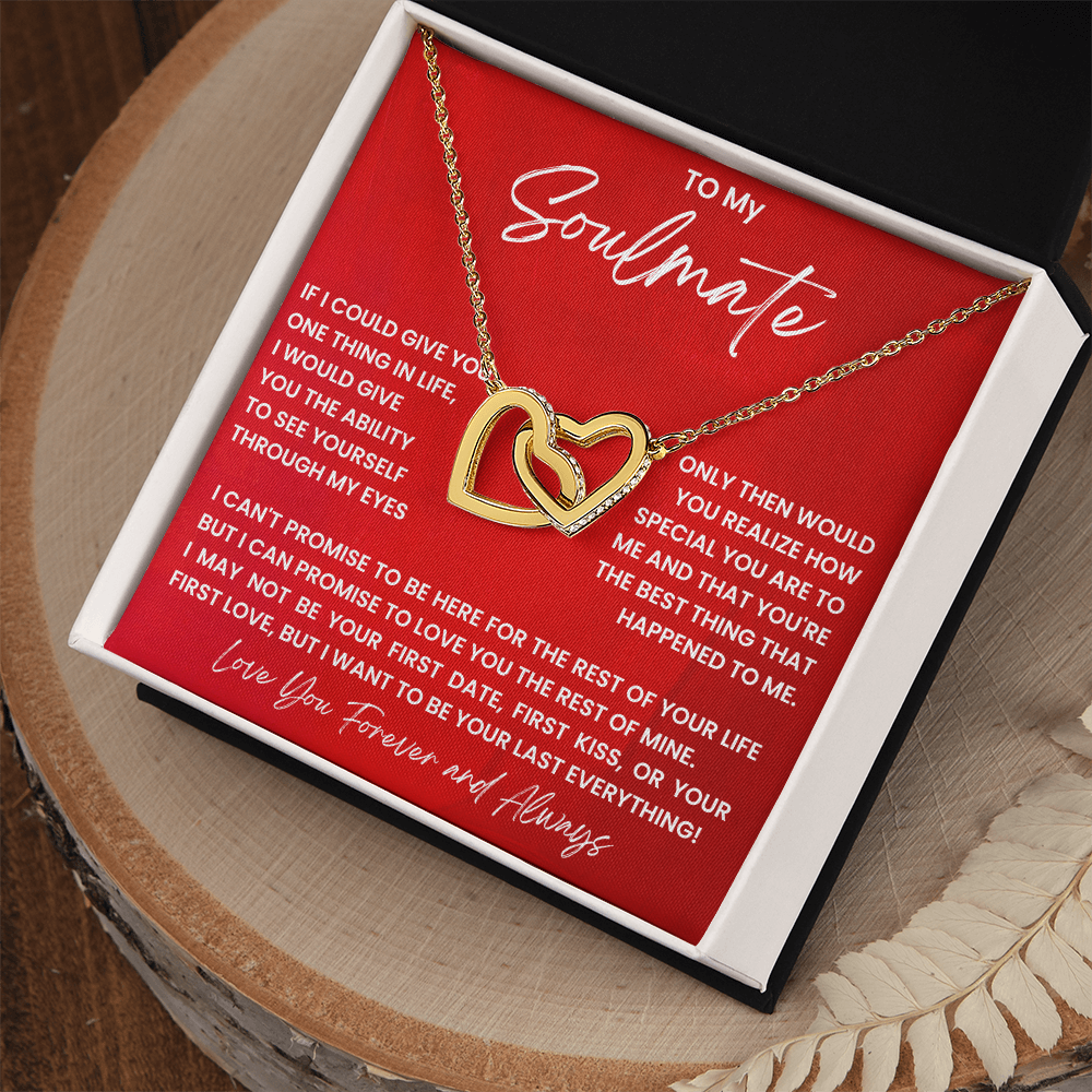 My Soulmate Interlocking Hearts Yellow and White Gold with LED Giftbox Option