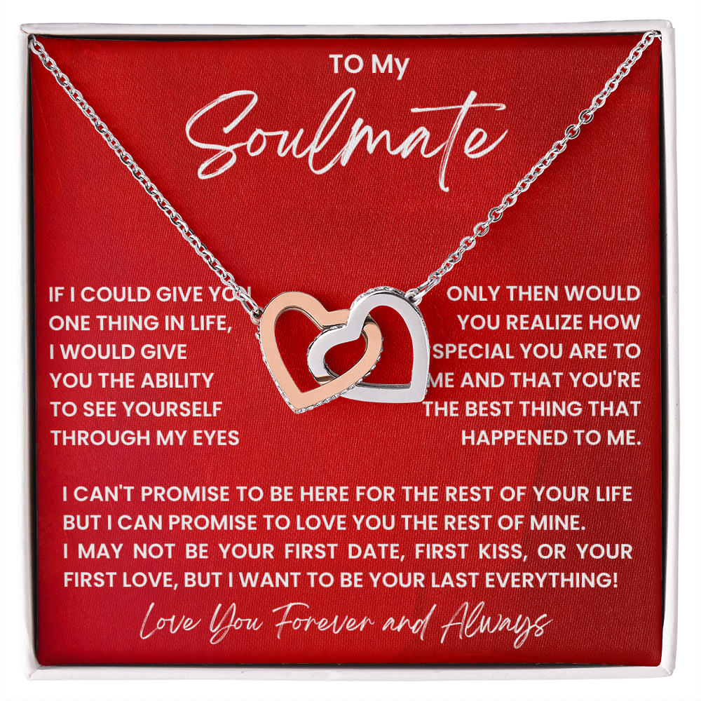 My Soulmate Interlocking Hearts Yellow and White Gold with LED Giftbox Option