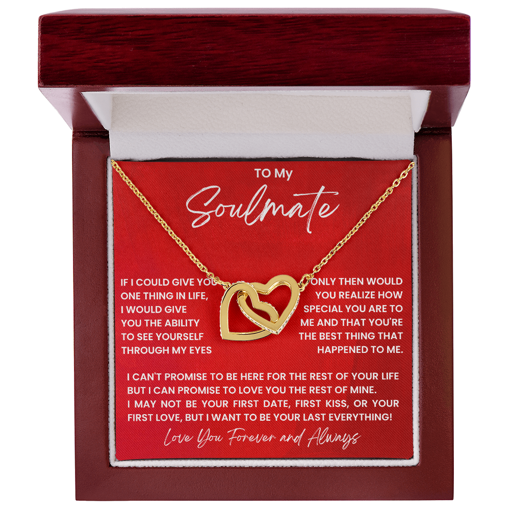 My Soulmate Interlocking Hearts Yellow and White Gold with LED Giftbox Option