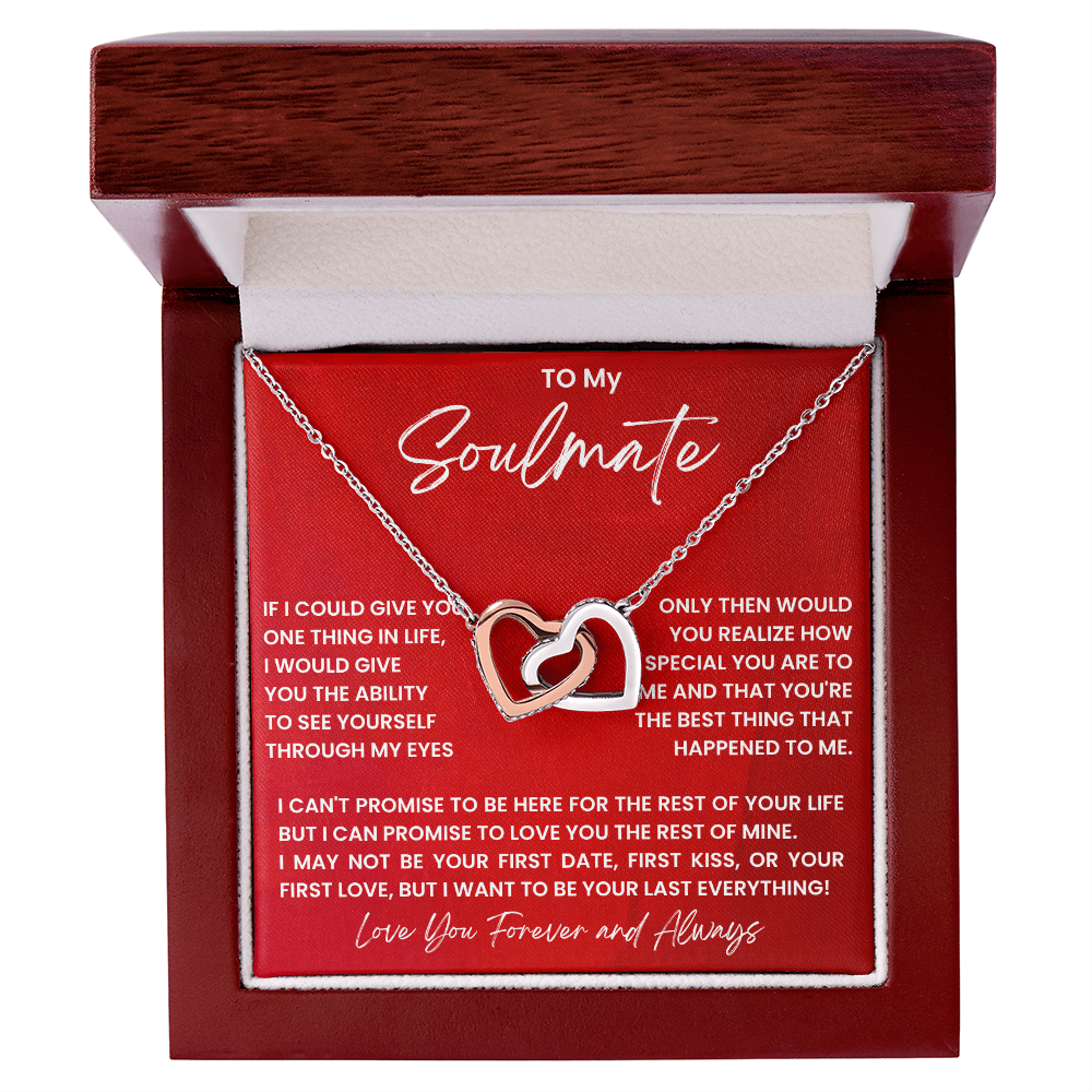 My Soulmate Interlocking Hearts Yellow and White Gold with LED Giftbox Option