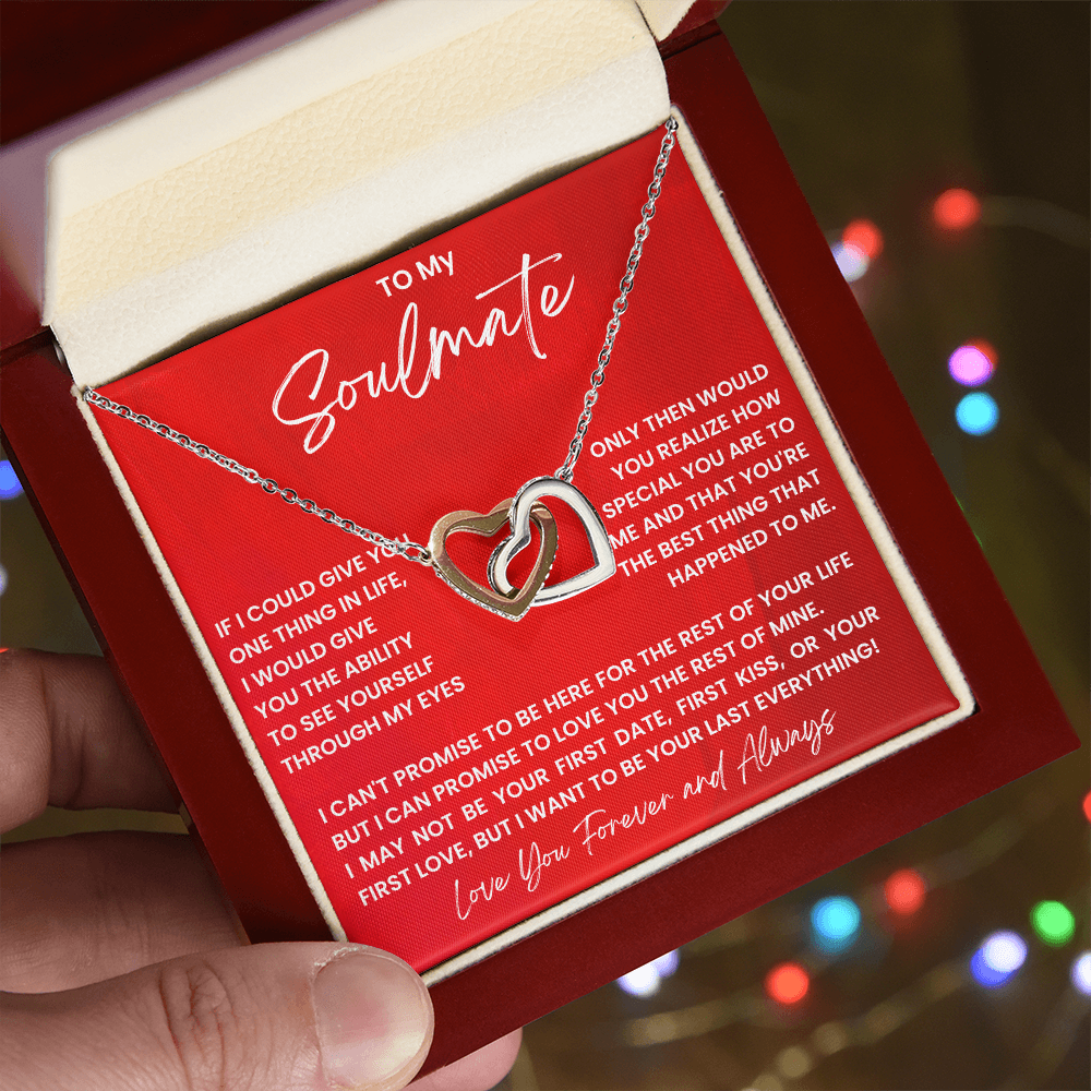 My Soulmate Interlocking Hearts Yellow and White Gold with LED Giftbox Option