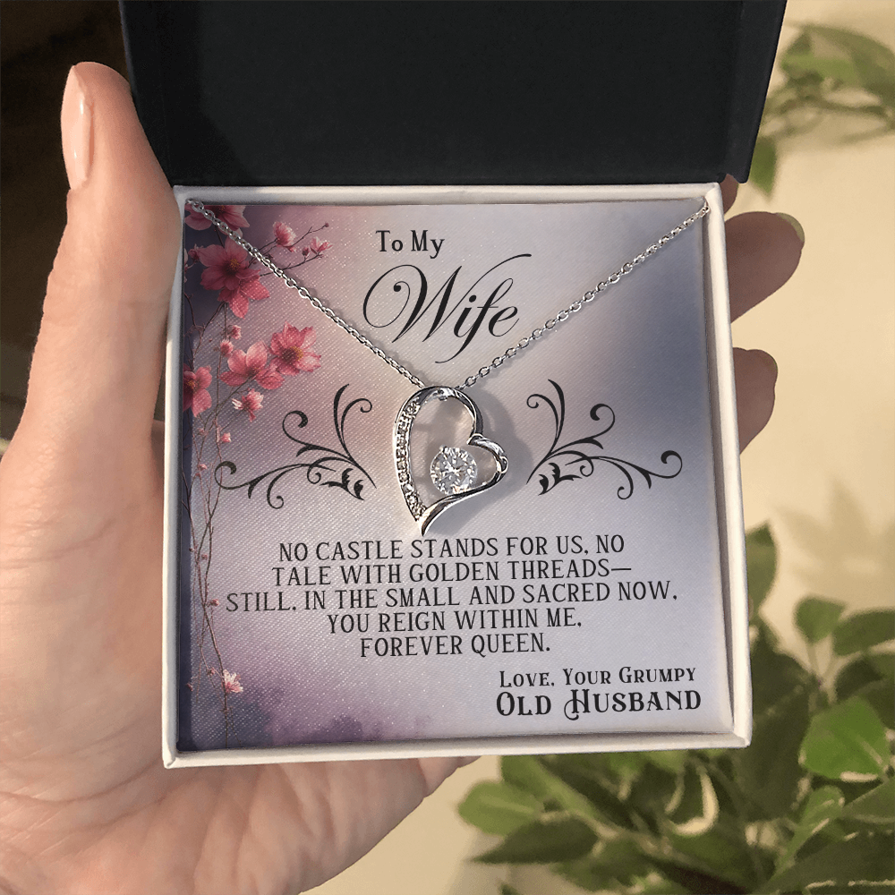 Forever Love Necklace Premium Quality For Wife White or Yelllow Gold in Luxury Gift Box Grumpy Old Husband