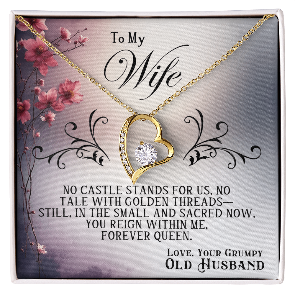 Forever Love Necklace Premium Quality For Wife White or Yelllow Gold in Luxury Gift Box Grumpy Old Husband