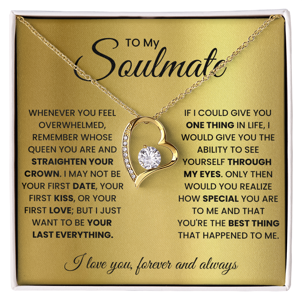 Forever Love Necklace Gift for Soulmate in Gold or White Finish with Light Up Gift Box Options