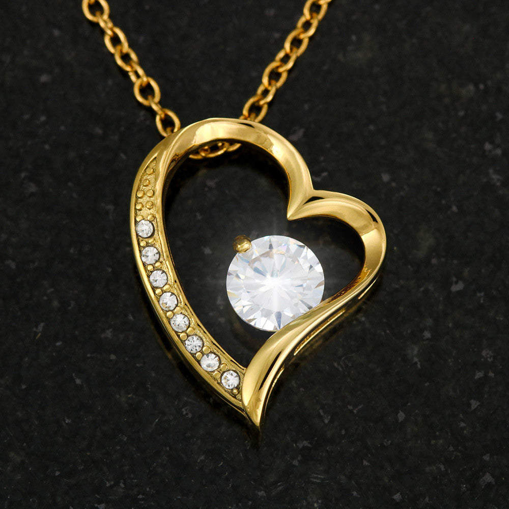 Forever Love Necklace Gift for Soulmate in Gold or White Finish with Light Up Gift Box Options