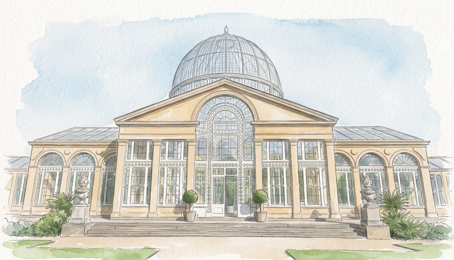 Personalised Wedding Venue Line Art Watercolour Portrait